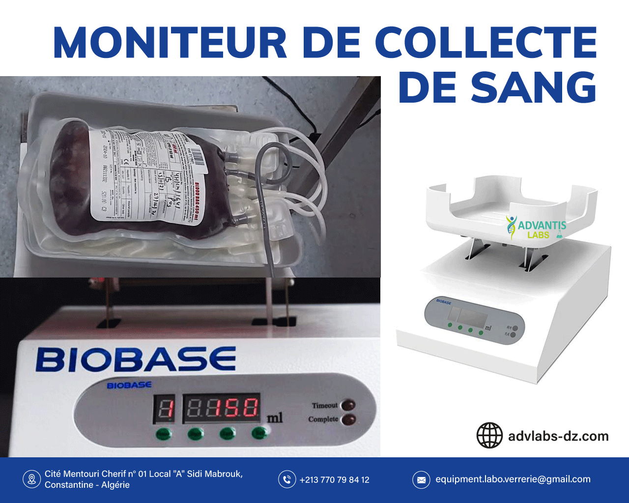 Moniteur de prélèvement sanguin BIOBASE