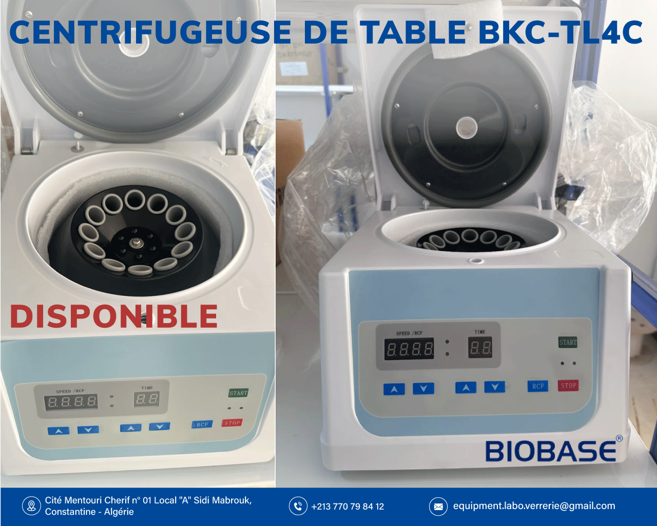 Centrifugeuse de table à basse vitesse Biobase