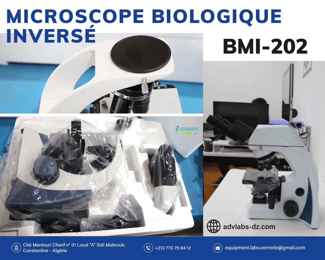 Microscope biologique à phase inversée BIOBASE