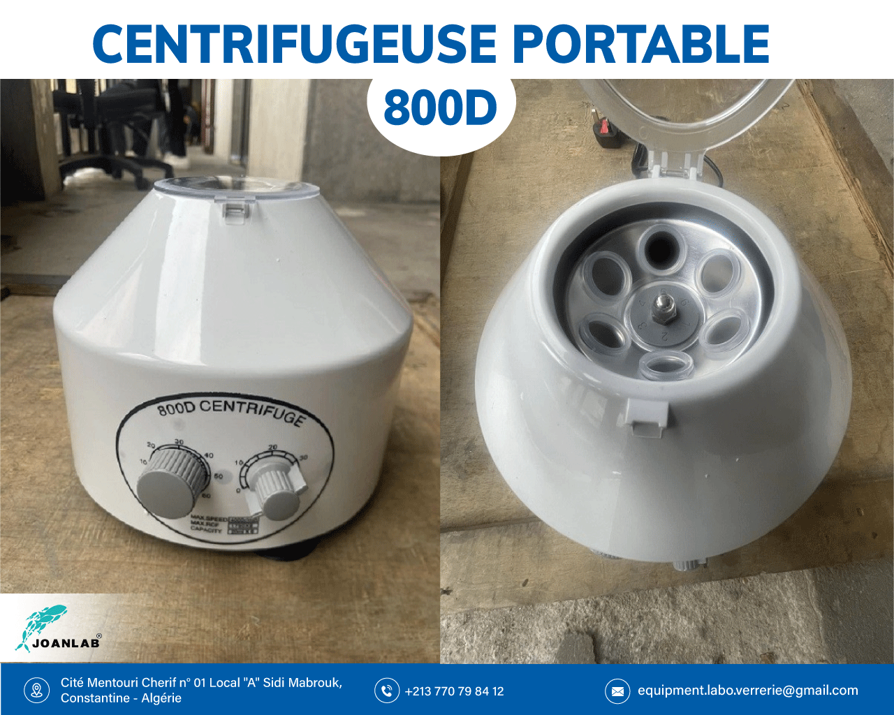 Centrifugeuse de paillasse 6 tubes