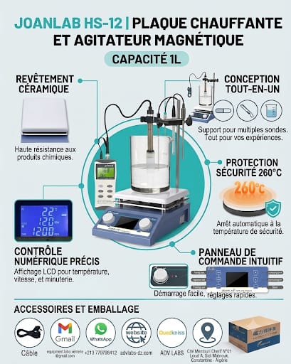 AGITATEUR MAGNETIQUE CHAUFFANT SH-12