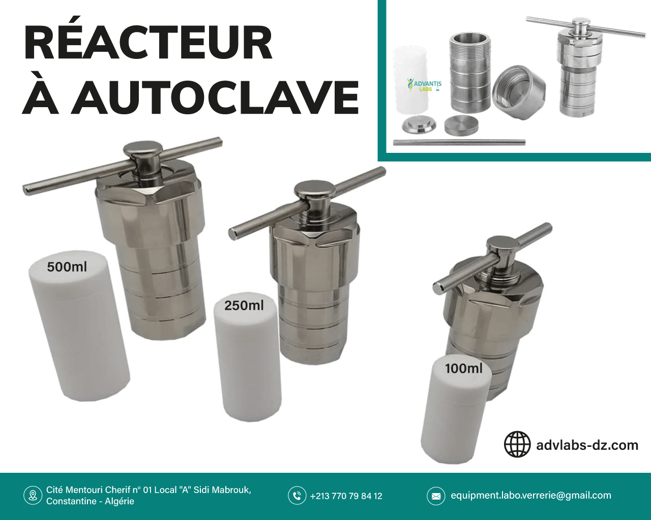 Réacteur à autoclave en acier inoxydable